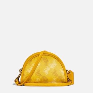 Coach Half Moon Coin Case With Horse And Carriage Print